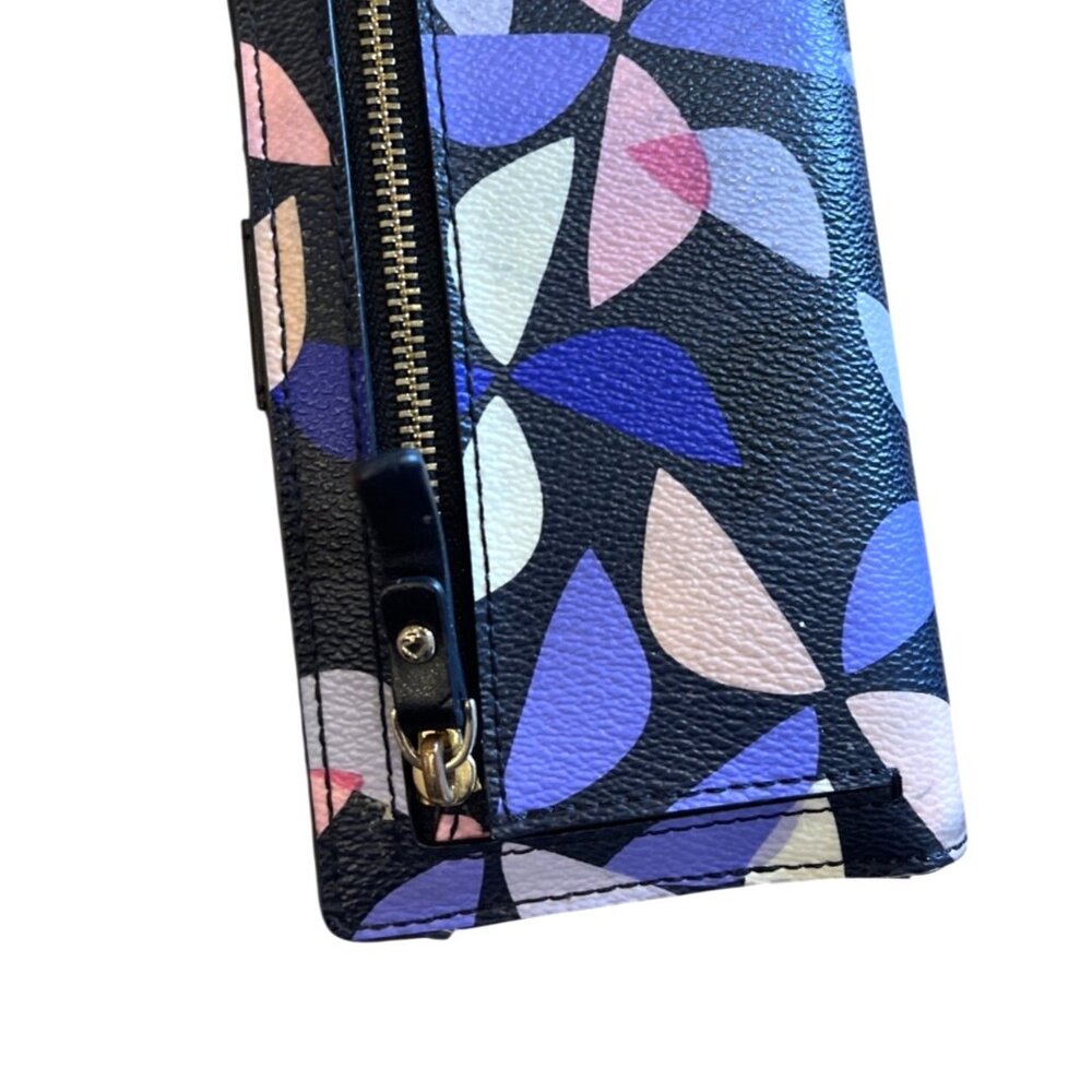 Kate Spade New York Hawthorne Lane Spinner Stacy wallet navy multi Size 4x7 - Picture 4 of 15